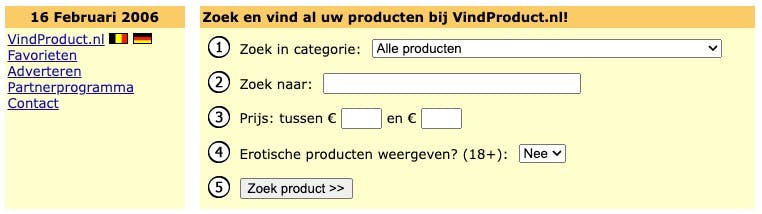 VindProduct.nl screenshot